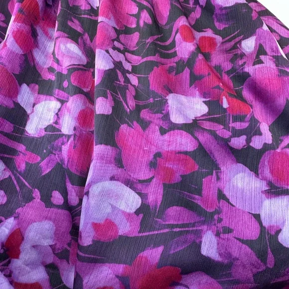 Ted Baker London Purple Pink Ruffled Bishop Sleeve Mini Dress - Picture 12 of 16